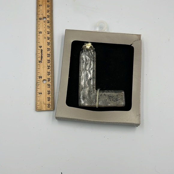 Antiqued Mercury Glass Initial L Christmas ornament St Nicholas Square NIB - Picture 5 of 6